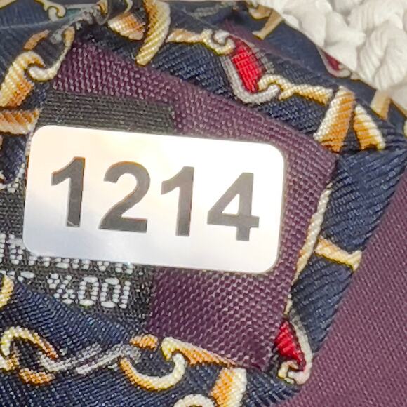 Harve Bernard by Bernard Holtzman 100% Silk Tie Handmade Chain-Link Blue 58"x 4" - Picture 8 of 8